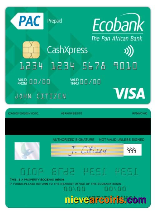 Benin Ecobank visa cashxpress  card